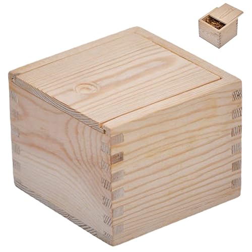 HOODANCOS Traditionelle Holzgeschenkbox Für Teetassen Kreative Schubladen Teetassenbox Aus Kiefernholz Quadratische Holzkiste Holzfarbe 10cm Retro Aufbewahrung Für Hochzeiten Und von HOODANCOS