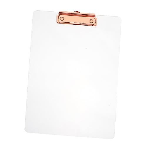 HOODANCOS Transparenter Ordner Acrylplatte Klemmbretter Schreiben Schreibblock-zwischenablage Datei Zwischenablage Klemmbretter Für Das Klassenzimmer Clip-board-clips Eisen Rose Gold von HOODANCOS