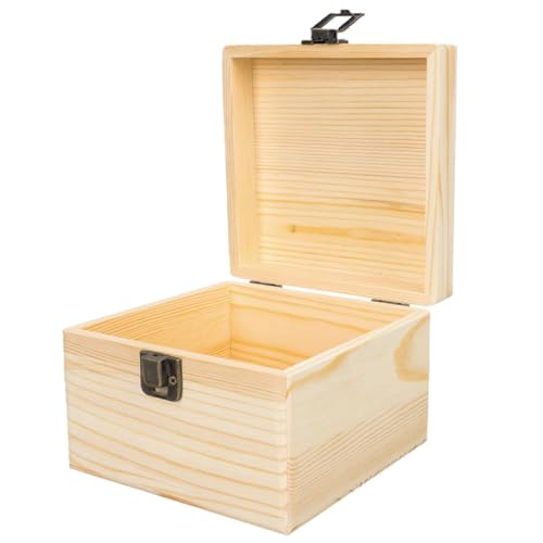 HOODANCOS Unvollendete Holzaufbewahrungsbox Für DIY Schmuckbox Malen Und Basteln Ideal Für Schmuck Und Kleine Schätze Kreatives Für von HOODANCOS