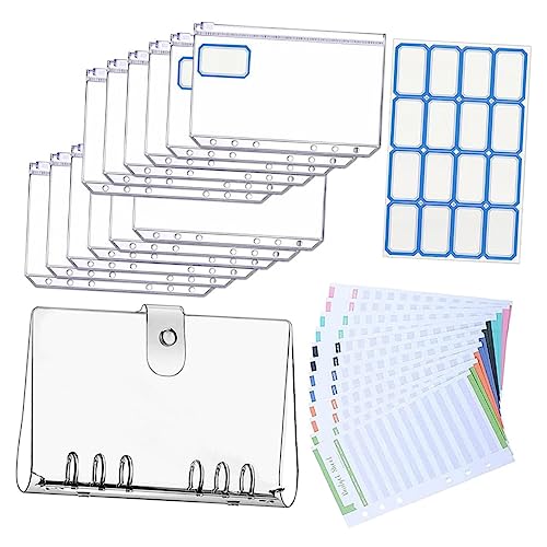 HOODANCOS Wasserdichter A6 Ringbuch Organizer Mit 12 Reißverschlusstaschen 12 Bunten Budgetblättern Und 16 Etiketten Stickern Praktisches Haushaltsbuch Für Die Ausgabenverwaltung Und von HOODANCOS