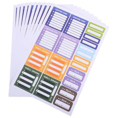 HOODANCOS Wöchentliche Planer Aufkleber Montag Bis Sonntag Budget Aufkleber Für Meetings Zahnarzt Und Arzttermine Selbstklebende Etiketten Für Journale Und Scrapbooking von HOODANCOS