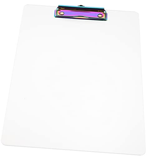 HOODANCOS transparenter Ordner memo board klemmbrett metall Easy to open clipboard Compact clipboard Zwischenablage skizzieren klare Schreibtafel Acryl-Klemmbrett Büro-Schreibtafel Eisen von HOODANCOS