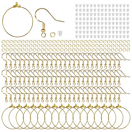 624 Stück Goldene Ohrringe Haken Zur Herstellung Ohrringen 200 Goldenen Haken 200 Offenen Biegeringen 200 Ohrringen von HOOLRZI