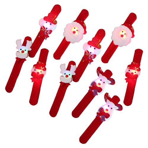 HOOLRZI 10 Stück Weihnachts LED Slap Armbänder Spaß Festival Armbänder Weihnachtsfeier Armbänder von HOOLRZI