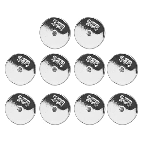 Set mit 10 runden Scheibenohrring-Stoppern, bequeme Ohrstecker, Rücken-Verschlüsse, Metall, Ohrringe, Verschlüsse für Frauen und Mädchen Set mit 10 runden Scheibenohrring-Stoppern, bequeme Ohrstecker, Rücken-Verschlüsse, Metall, Ohrringe, Verschlüsse für Frauen und Mädchen von HOOLRZI