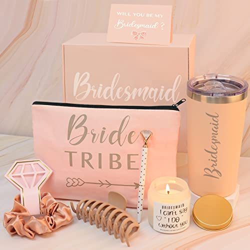 Brautjungfern-Geschenke – Brautjungfern-Antragsbox-Set von Bräuten für Junggesellinnenabschied, Hochzeit, Verlobung, Brautparty, Party – Will You Be My Bridesmaid Geschenkkörbe für Brautjungfern von HOOMUU