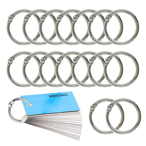 Heftringe,Buchringe,Ringbuch Ringe 120 Stück Bücher Ringe Karteikarten Ring,20mm Loseblatt Verbinder Ringe,Silber Metallringe Zum öffnen Binder Metall Ringe Lose Blatt Buch klein Verbinder Ringe von HOOPOE