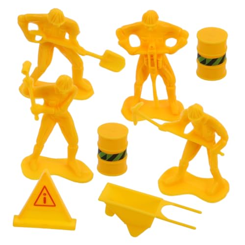 HOOTNEE 1 Satz Konstruierte Kuchendekoration Arbeiter-miniaturmodelle Miniatur-arbeitermodell Dekorative Miniaturmenschen Mini-bauarbeiterfiguren Figurenmodell Dekoration Minifigur Plastik von HOOTNEE