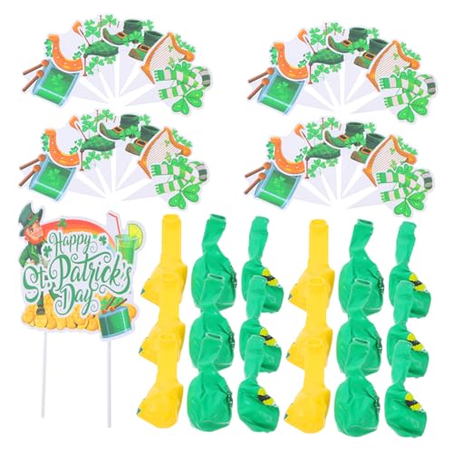 HOOTNEE 1 Satz St. Patrick's Day-dekoration, Irische Party-cupcake-topper Und Grüne Ballondekorationen, Irische Party-ornamente, Cupcake-topper Und Ballon-requisiten von HOOTNEE