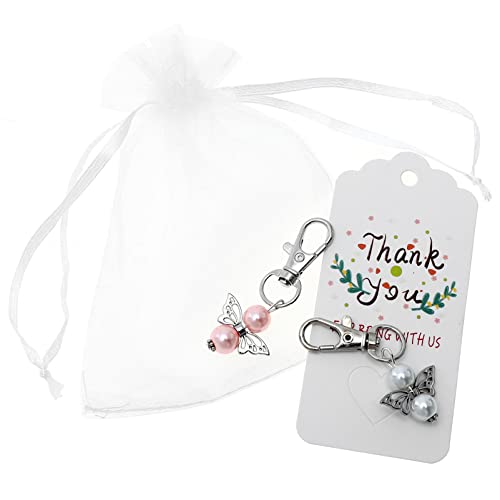 HOOTNEE 1 Set Angel Charm Key Kreis Schlüsselanhänger Danke Geschenkschlüsselhalter Mit Tags Taschen von HOOTNEE