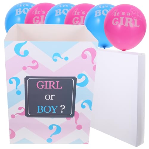 HOOTNEE Babyparty Gender Reveal 1 Set Gender Reveal Box Für Luftballons Babyparty Dekoration Geschlechterenthüllung Partybox Mit 3 Und 3 Blauen Luftballons Gender Reveal Box Für Jungen Und Ädchen von HOOTNEE