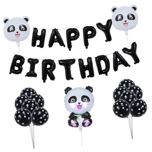 HOOTNEE Panda Thema Dekorative Ballon Set 1 Geburtstag Ballons Aluminium Film Party Dekorationen Pumpe Stuffer Set von HOOTNEE