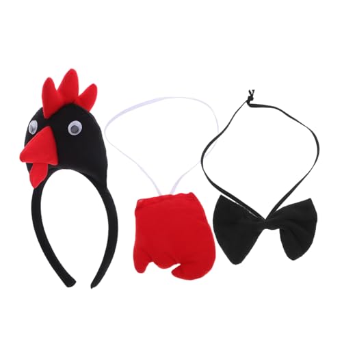 HOOTNEE 1 Set Party Dress Up Hahn Kostüm Huhn Kostüm Huhn Stirnband Tier Stirnband Hahn Kostüm Stirnband Huhn Haarschmuck Schwarz Kurz Plüsch von HOOTNEE