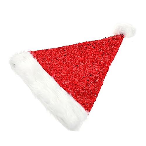 HOOTNEE 1 x Weihnachts Pailletten üschmütze Glitzernde Nikolausmütze Weihnachtliches Partyzubehör Für Festliches Für Weihnachtsfeiern Und Festlichkeiten von HOOTNEE