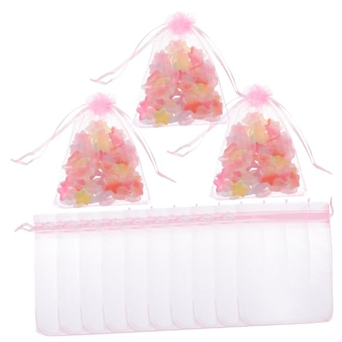 HOOTNEE 100St Geschenktüte zur Taufe aufbewahrungssack aufbewahrungstüten partytüten candy tasche Mesh-Schmuckbeutel Mini-Geschenktüten Mesh-Geschenktüten Taschen bevorzugen Organza Rosa von HOOTNEE