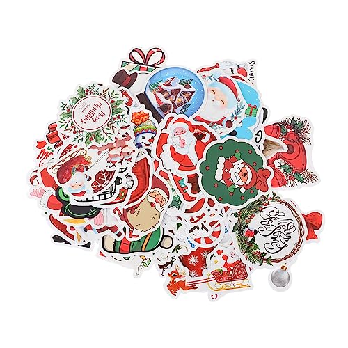 HOOTNEE 100St Notebook-Aufkleber Aufkleber wasserfest Frohe Weihnachten klammert DIY one Piece Aufkleber Scrapbooking Sticker Aufkleber zum Thema Weihnachten Tagebuch dekorativer Aufkleber von HOOTNEE