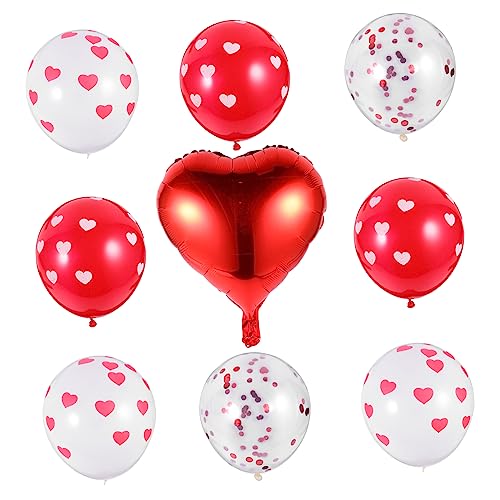 HOOTNEE 10er Set Romantische Herzballons Rote Und Weiße Latexballons Für Hochzeit Valentinstag Party Deko Herz Thema Feierlichkeiten von HOOTNEE