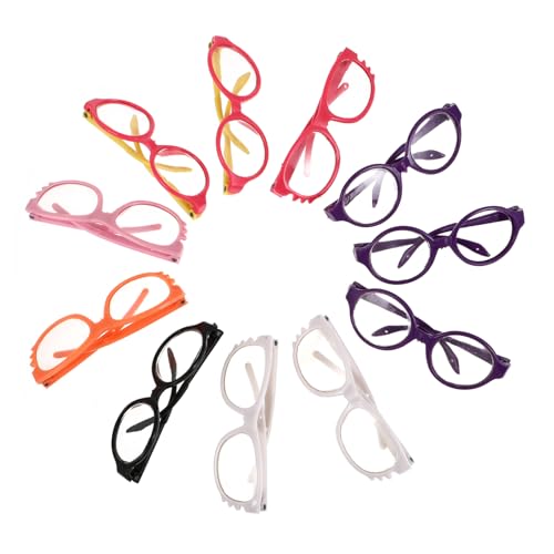 HOOTNEE 11st Puppenbrille Puppengläser Dekore Anziehbrille Für Puppen Anziehbrille Aus Kunststoff Puppe Cosplay Partyzubehör Puppe Verkleidet Brille Puppe Putzbrille Plastik von HOOTNEE