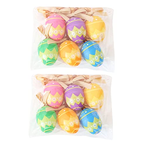 HOOTNEE 12pcs Easter Egg Hanging Decor DIY Uncover Anhänger (6 Farben / Pack) von HOOTNEE