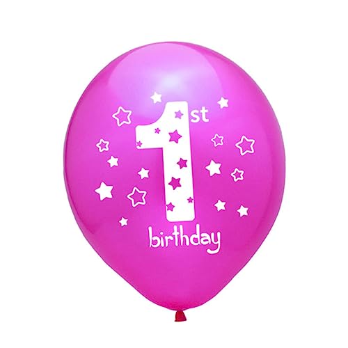 HOOTNEE 15 Stück 12 Zoll Bedruckte Latexballons Rosa Und Gold Für Babyparty Und 1 Geburtstag Aufblasbare Ballons Mit Einer Rolle Zufälligem Farbband Für Festliche Dekoration von HOOTNEE