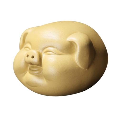 HOOTNEE 1Stk Ornamente büroradio offic dekoring Chinese Zodiac teegeschirr Autodekoration Tischdeko aus Porzellan Figur Tier Heimdekoration Desktop-Schildkrötendekoration Keramik Yellow von HOOTNEE