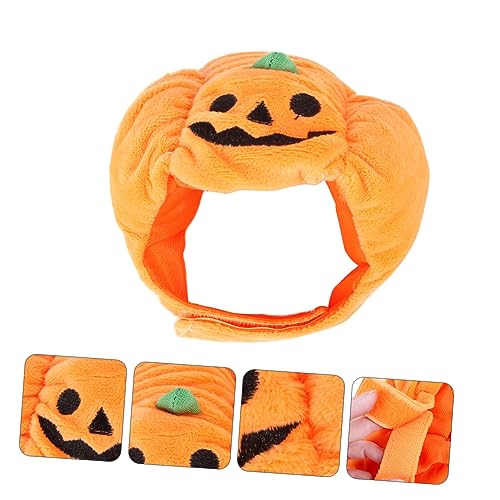 HOOTNEE 1stk Halloween-haustierhut Katze-halloween-kostüm Halloween-hundekostüm Welpen-outfits Katze-kürbis-hut Welpen-halloween-hut Rollenspielkostüm Haustier-halloween-hut Orange von HOOTNEE