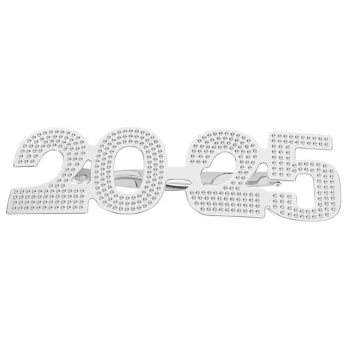 HOOTNEE 2025 Neujahrs Partybrille Lustige Tanzbrille Für Festliche Anlässe Glitzernde Augen Dekoration Für Silvesterfeiern Und Graduierungsfeiern Silberfarben von HOOTNEE