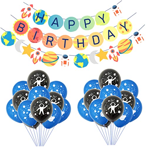 HOOTNEE 21 Stück Geburtstagsfeier Luftballons Mit Happy Birthday Design Geburtstagsbanner Und Party Zubehör Für Festliche Dekoration Geeignet Für Geburtstage Hochzeiten Und Feiern von HOOTNEE