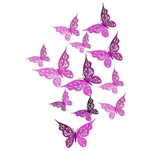 HOOTNEE 24st Schmetterling Wandtattoo 3D Hohle Schmetterlingsaufkleber Wandtattoo Hochzeit Geburtstag Abnehmbare Wandaufkleber Schmücken Boho-wandaufkleber Schmetterlinge Wandtattoo Papier von HOOTNEE