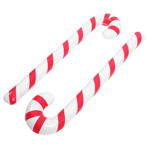 HOOTNEE 2er Set Aufblasbare Weihnachtskrücken Kreative Zuckerstangen Luftballons Für Weihnachtsfeier Und Geburtstagsdeko + von HOOTNEE