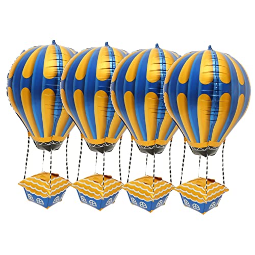 HOOTNEE 4 Stück Heißluftballon Girlandendekor Kaninchen-dekor Ornament Für Kinder Luftballons Zum Leuchten Bringen Alles Zum Geburtstag Dekor Geburtstag Luftballons Aluminiumfolie von HOOTNEE