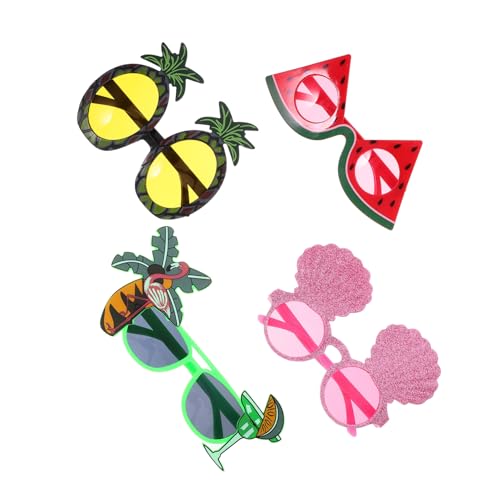 HOOTNEE 4 Stück Wassermelonengläser Tropische Gläser Strandsonnenbrille Neuartige Sonnenbrille Lustige Brille Luau-party-sonnenbrille Tropische Kostümrequisiten Partybrille Stk von HOOTNEE