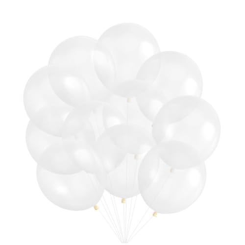 HOOTNEE 50 Stück 12 Zoll Transparente Latexballons Bunte Luftballons Für Geburtstag Und Party Deko Große Ballons Für Feiern Helle Farben Und Hochwertige Qualität von HOOTNEE