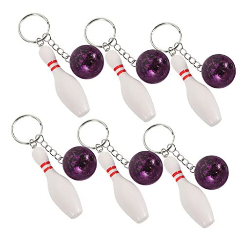 HOOTNEE 6 Stück Bowling-schlüsselanhänger Mini-bowling-pin-schlüsselanhänger Partygeschenke Schaumstoff-glühstäbchen Kette Flaschenöffner Schlüsselanhänger Favorisieren Die Violett Metall von HOOTNEE