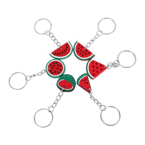 HOOTNEE 6St Schlüsselanhänger Cartoon-Charm-Anhänger Wassermelonen-Partygeschenk Schmuck hochzeit Charme Schlüsselringe Wassermelonen-Hängedekoration Wassermelonen-Anhänger-Charms PVC rot von HOOTNEE