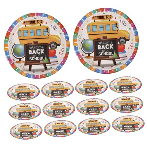 HOOTNEE 8st Back to School-Geschirr Kuchenteller Für Partys Dessertgerichte Partykuchen Obstteller Abendessen Pappteller Vorspeisenteller Party-servierplatte Kuchenplatte Papier von HOOTNEE