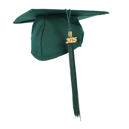 HOOTNEE Abiturmütze Verstellbare Graduierungskappen Abschlussfotodekorationen Abschlusskappen Für Herren Und Damen Taschenniveau Quastenkappen Graduierungskappen Polyester Dark Green von HOOTNEE