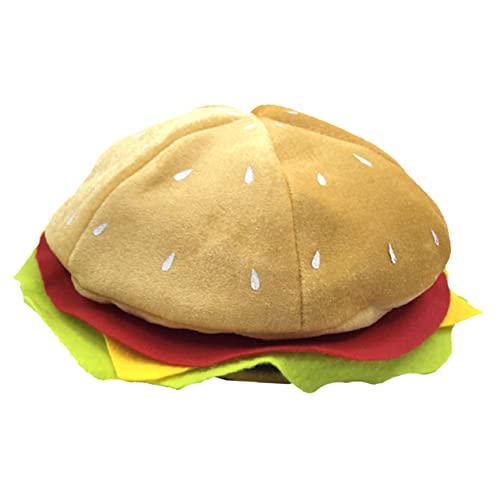 HOOTNEE Entzückender Burger Hut Aus Weichem Material Cartoon Burger Kopfschmuck Für Kreative Auftritte Ideal Performance Requisite Oder Party Dekoration Unisex Für Kinder Und von HOOTNEE