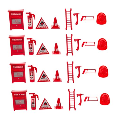 HOOTNEE Kinder Feuerlöscher Feuerlöscher Klein 4 Sets Mini Feuerlöscher Kinderkleidung b Bekleidung Feuerlöscher Mini Kinderspielzeug Feuerlöscher Set Mini Feuerlöscher Feuerleiter Roter Kunststoff von HOOTNEE