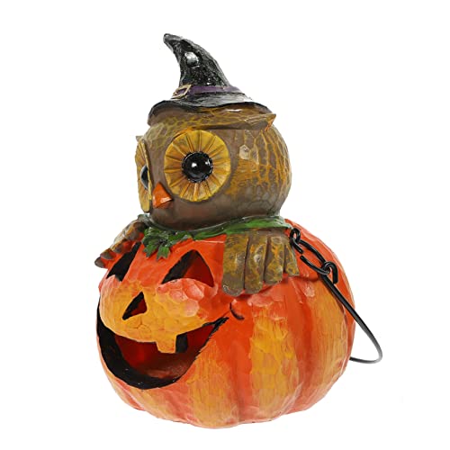 HOOTNEE Kürbiskopf Eule Outdoor- Desktop-Ornament Halloween-Verzierung Halloween- Halloween mitbringsel Halloween Dekoration Halloween- Halloween-Partybevorzugung Harz von HOOTNEE