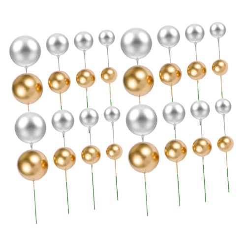 HOOTNEE Mini Ball Cupcake Toppers Runde Ball Cupcake Picks Für Hochzeits Und Geburtstagsfeiern Dekorative Kuchenaccessoires Und 2/25/ von HOOTNEE