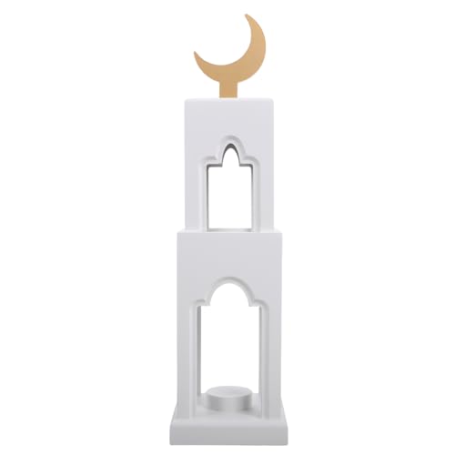 HOOTNEE Mondschloss-Ornamente Eid-Dekorationen Für Zu Hause Eid Mubarak Holzdekor Eid Holzdekoration Eid Mubarak Holzverzierung Ramadan-Dekorationen Eid-tischschmuck Hölzern Weiß von HOOTNEE