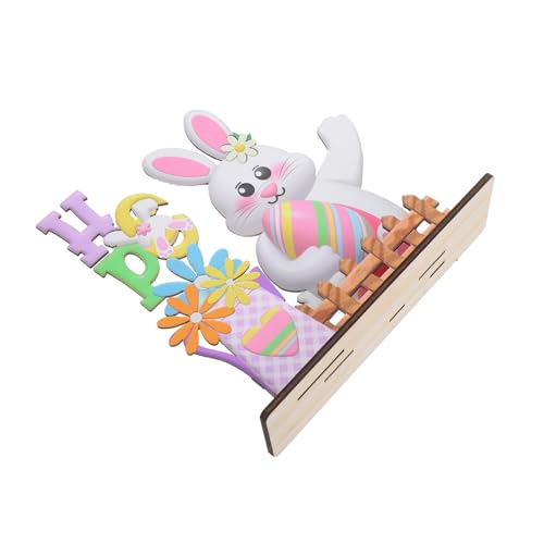 HOOTNEE Ostern Frühling Holz Tisch Zeichen Bunny Decor Statue Tafelaufsatz Home Ornament von HOOTNEE