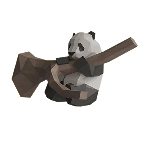 HOOTNEE Panda Im Baum 3D Stereoskopisches Papier Modell DIY Handgeschöpftes Formpapier Dekoration Ornamente Spielzeug Geometrisches Origami (irisierendes Papier) von HOOTNEE