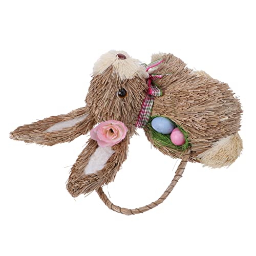 HOOTNEE Stroh-Kaninchen-Ornament osterhasen Easter Bunny ozdoby wielkanocne Strohtiere Kaninchenskulpturen osterstroh gewebtes hasendekor Kaninchen aus Stroh geflochten handgewebter Hase von HOOTNEE