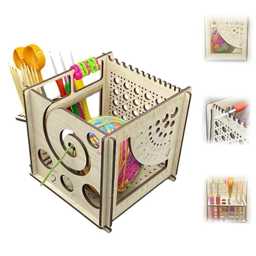 All In One Wooden Yarn Bowl, All-In-One Wooden Yarn Bowl - Multifunctional Knitting Tool,Yarn Bowl For Knitting,With Multiple Compartments For Yarn, Needles, Hooks (1Pcs) von HOPASRISEE
