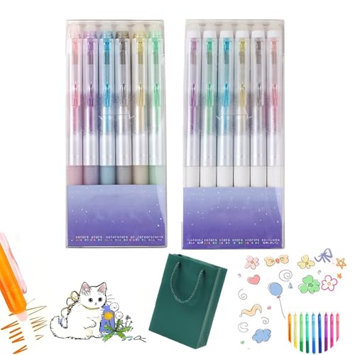 Multicolor Erasable Gel Pen, 12 Pcs Upgraded Fine Point 0.5mm Erasable Gel Pens, Erasable Colored Pens Medium Point, Retractable Fine Point Erasable Pens Clicker, Smooth Writing (12pcs-A) von HOPASRISEE