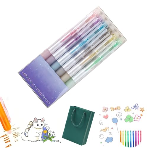 Multicolor Erasable Gel Pen, 12 Pcs Upgraded Fine Point 0.5mm Erasable Gel Pens, Erasable Colored Pens Medium Point, Retractable Fine Point Erasable Pens Clicker, Smooth Writing (6pcs-A) von HOPASRISEE