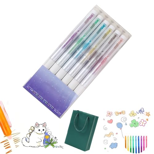 Multicolor Erasable Gel Pen, 12 Pcs Upgraded Fine Point 0.5mm Erasable Gel Pens, Erasable Colored Pens Medium Point, Retractable Fine Point Erasable Pens Clicker, Smooth Writing (6pcs-B) von HOPASRISEE