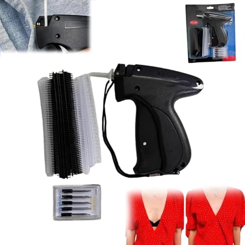 Speedy Clothing Fixer, Quick Clothing Fixer, Quick Clothing Fixer Gun, Consulbe für Nähmaschine, kommt mit 6 Nadeln + 8 mm Kunststoffnadeln, 500 weißen Nadeln, 500 schwarzen Nadeln (Black) von HOPASRISEE